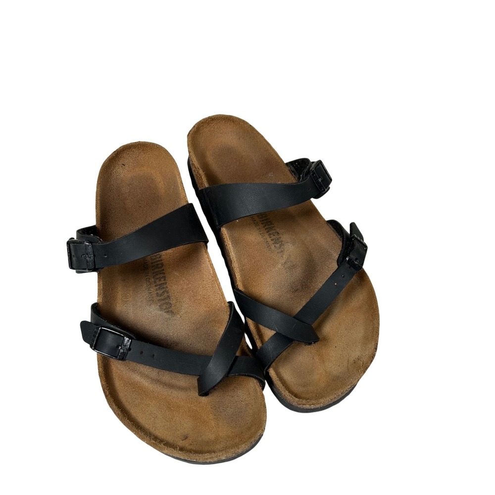 Birkenstock Mayari Sandals Women's 40 9.5 Black Birko-Flor Toe Loop Slides Shoes